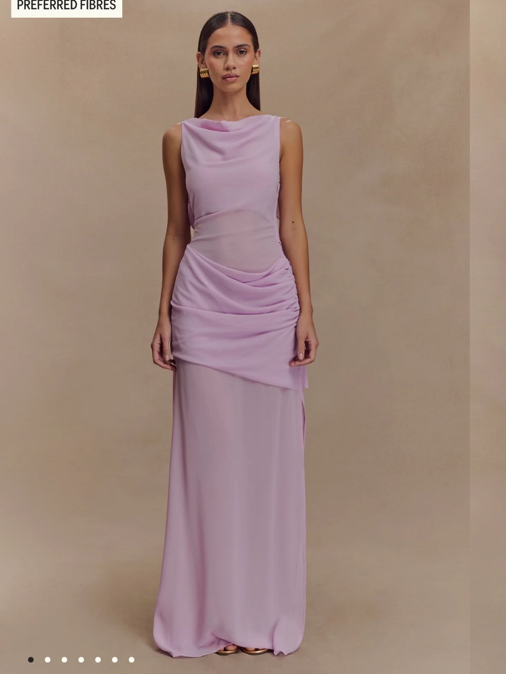 Aria Lilac Draped Maxi Gown